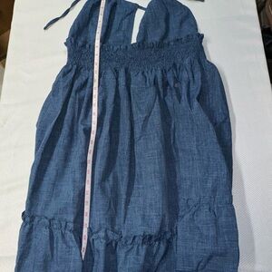 Amazon Denim Blue Halter Mini Dress